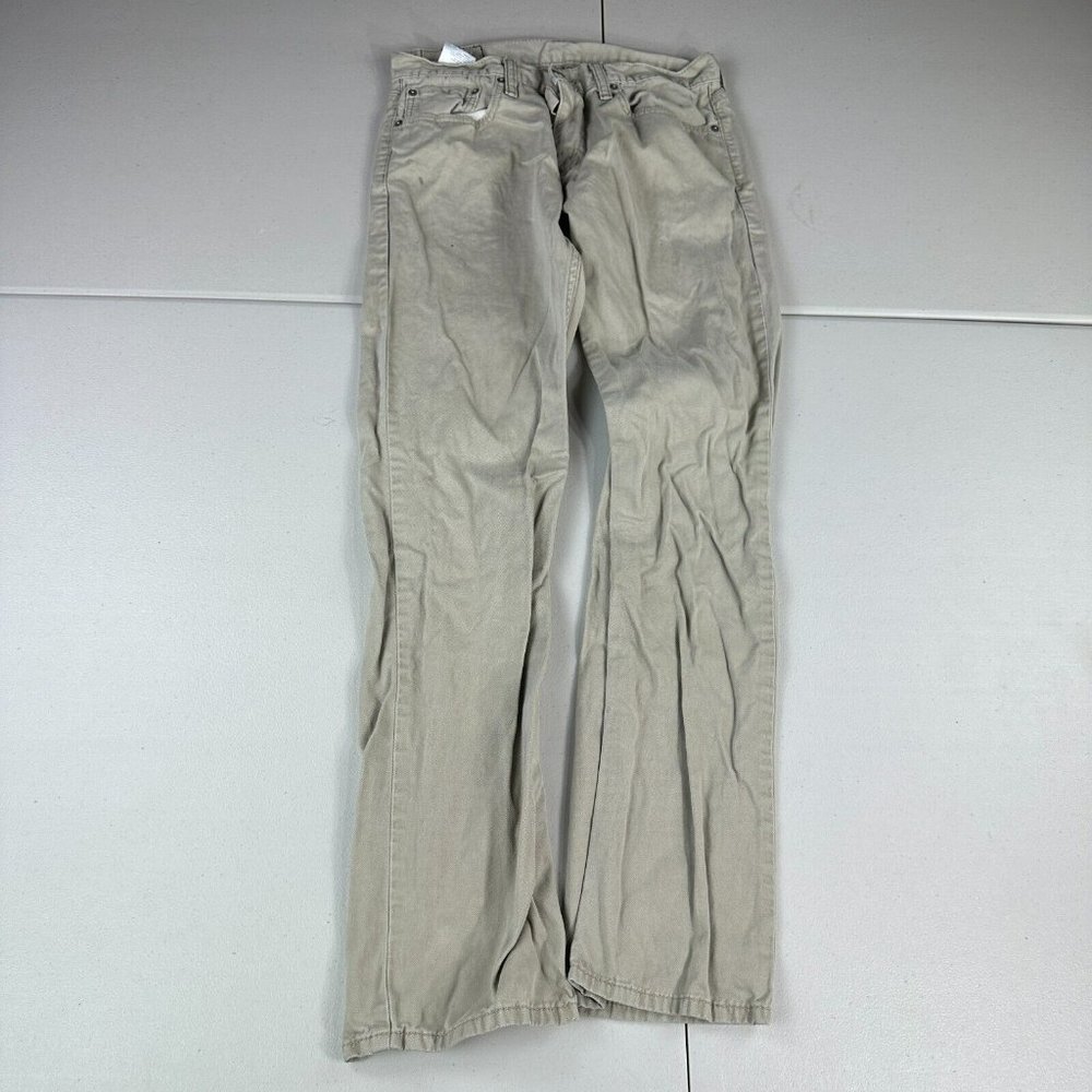 Levi's 514 Straight Regular Fit Tan Khaki Jeans Mens Size 32x34 Actually (30x34)
